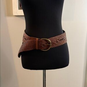 The Limited Brown Woven Leather Belt SZ Medium